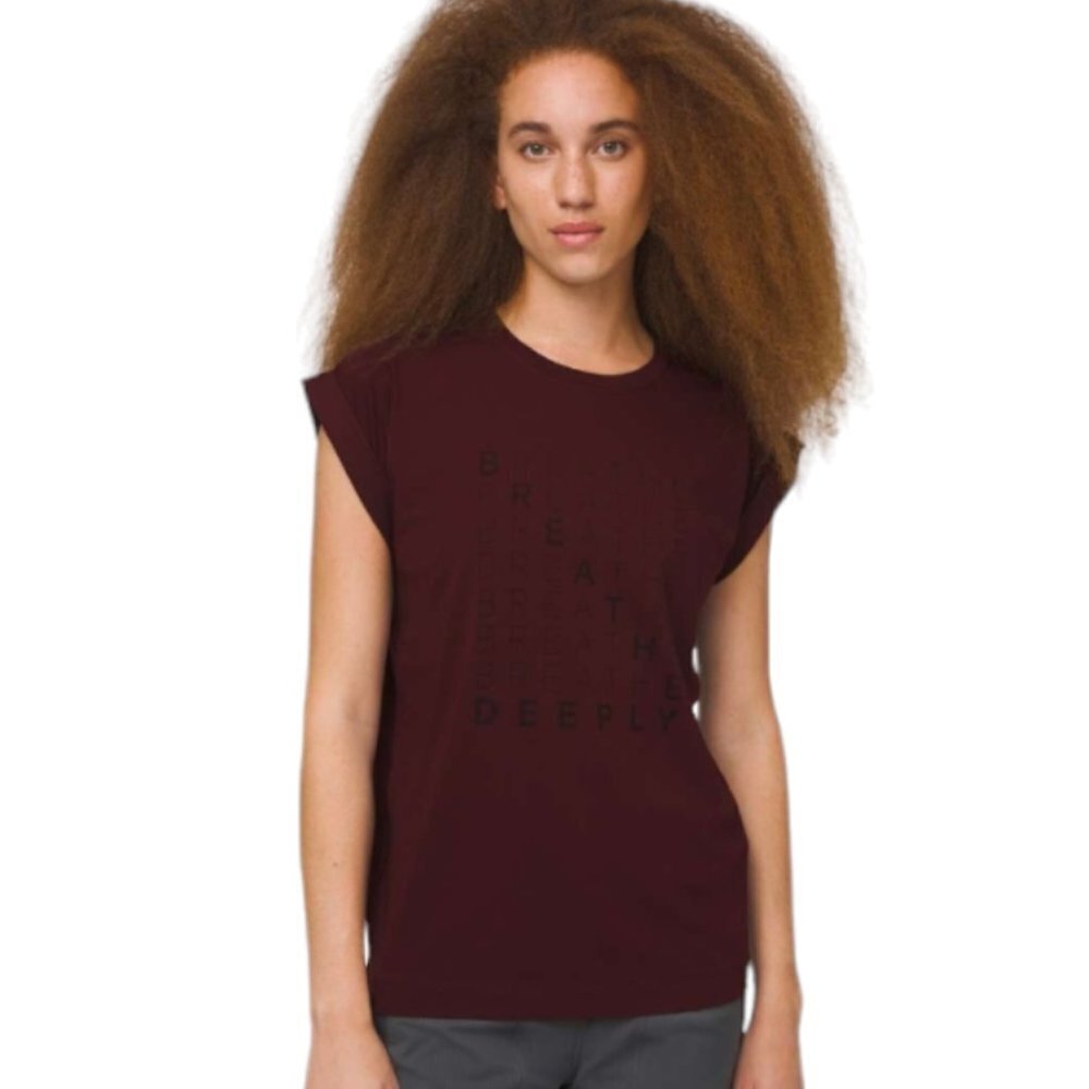 Lululemon Roll Around Tee  Expression Garnet